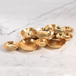 Cluster of Twelve Round Serving Bowls - Gold