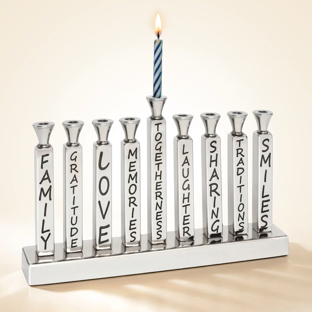 Mimi Menorah - Silver - Hanukkah Holiday