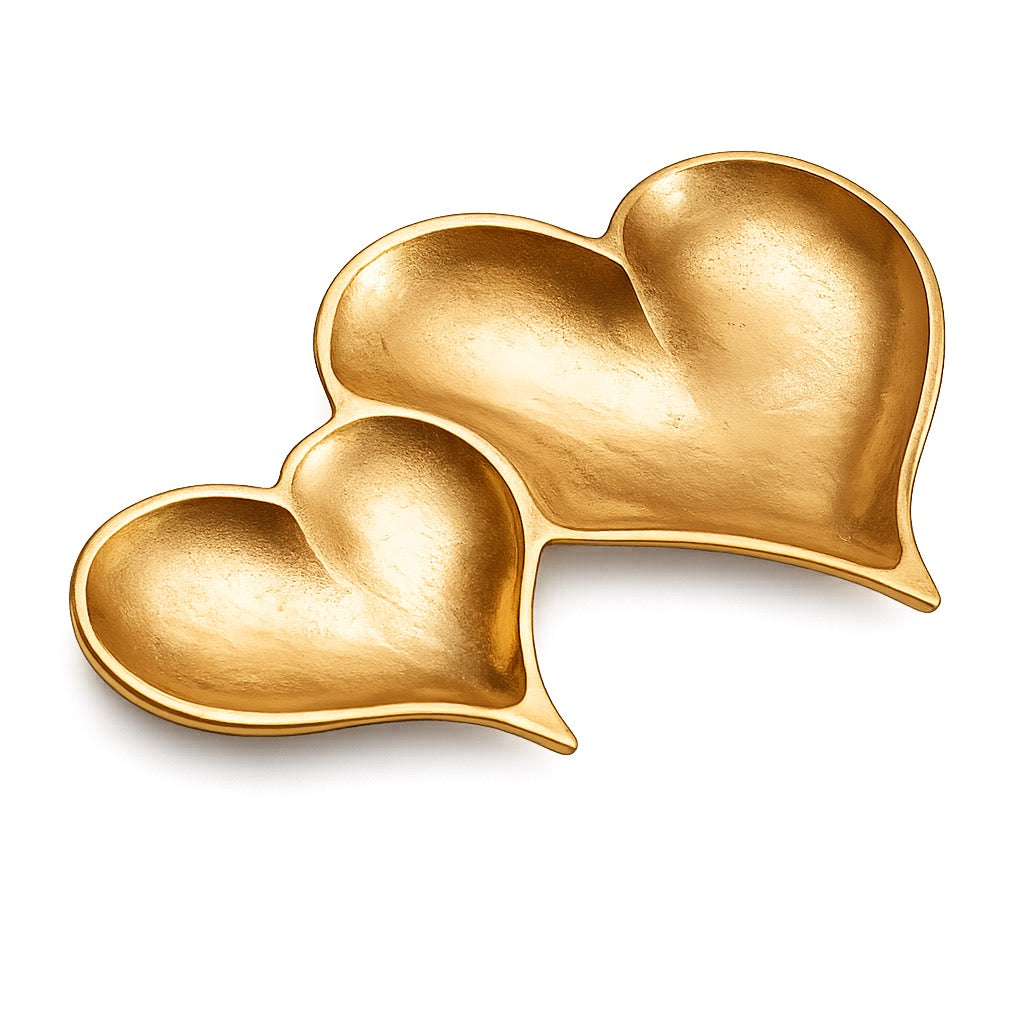 Gold Textured 2-Section Heart Tray